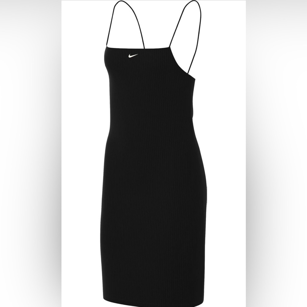 Nike Sportswear Chill Knit Women's Tight Mini-Rib Tank Dress in Black - Picture 7 of 15